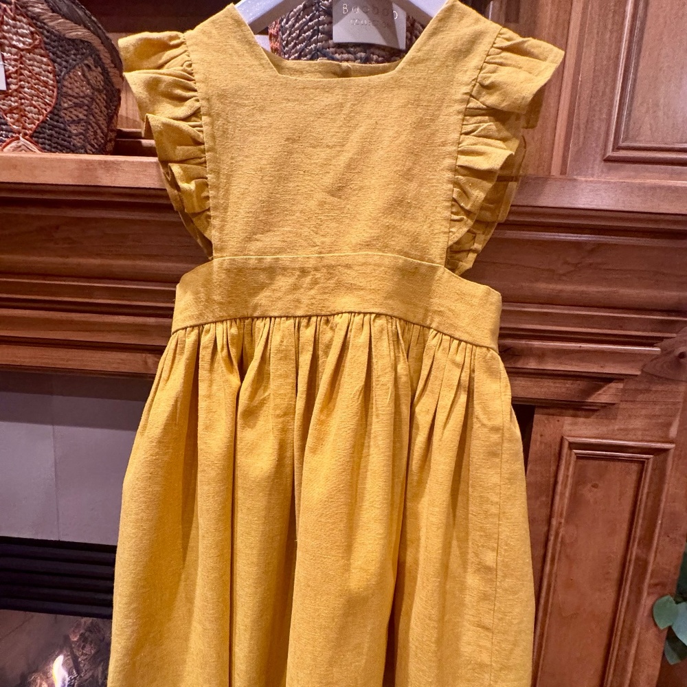 Brand new Hopscotch Avenue  costume made yellow 100% cotton summer dress size 8